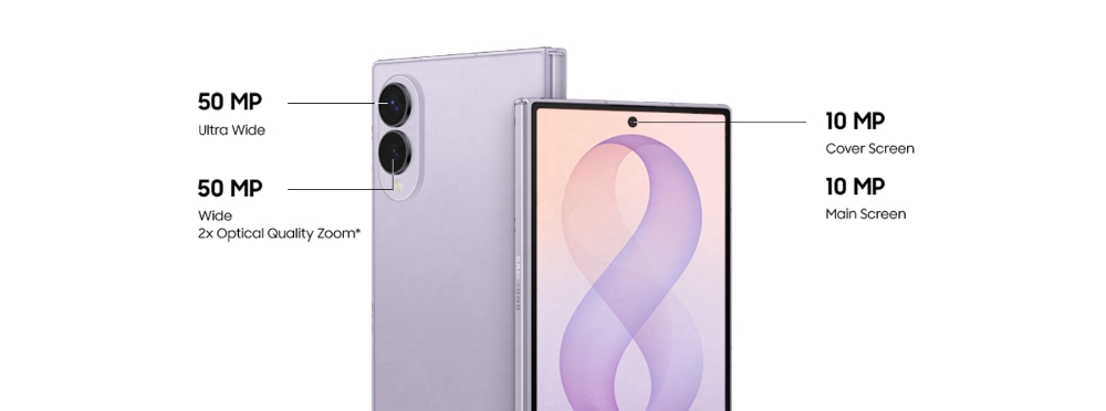 كاميرات هاتف Galaxy Z Fold8 المزدوجة