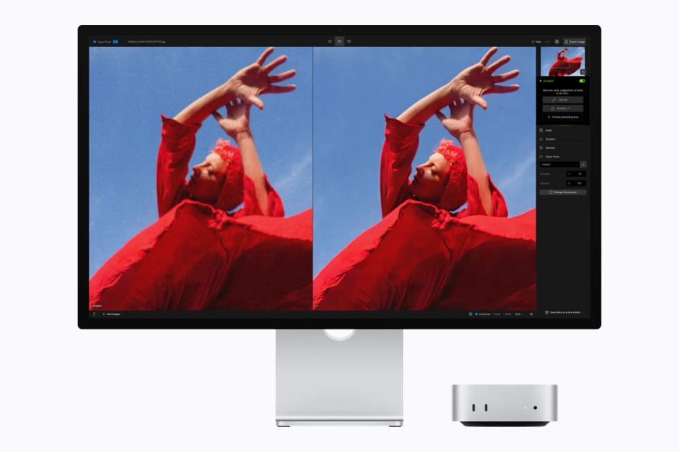تحسين الصور بالذكاء الاصطناعي عبر تطبيق Topaz Photo على Mac mini M5 Pro