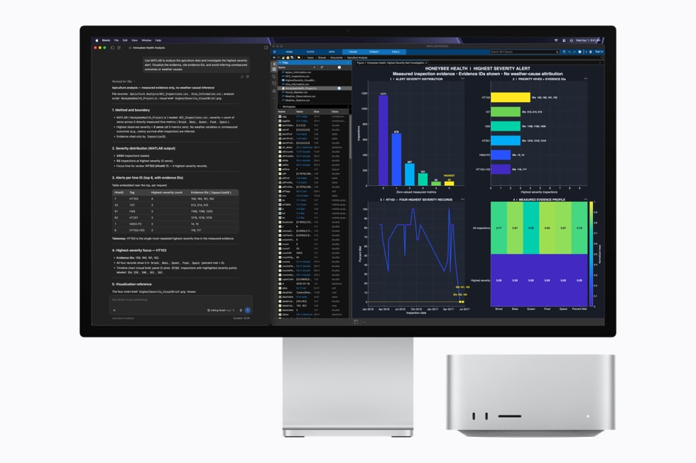 تشغيل نماذج الذكاء الاصطناعي ومحاكاة MATLAB على Mac Studio M5 Ultra