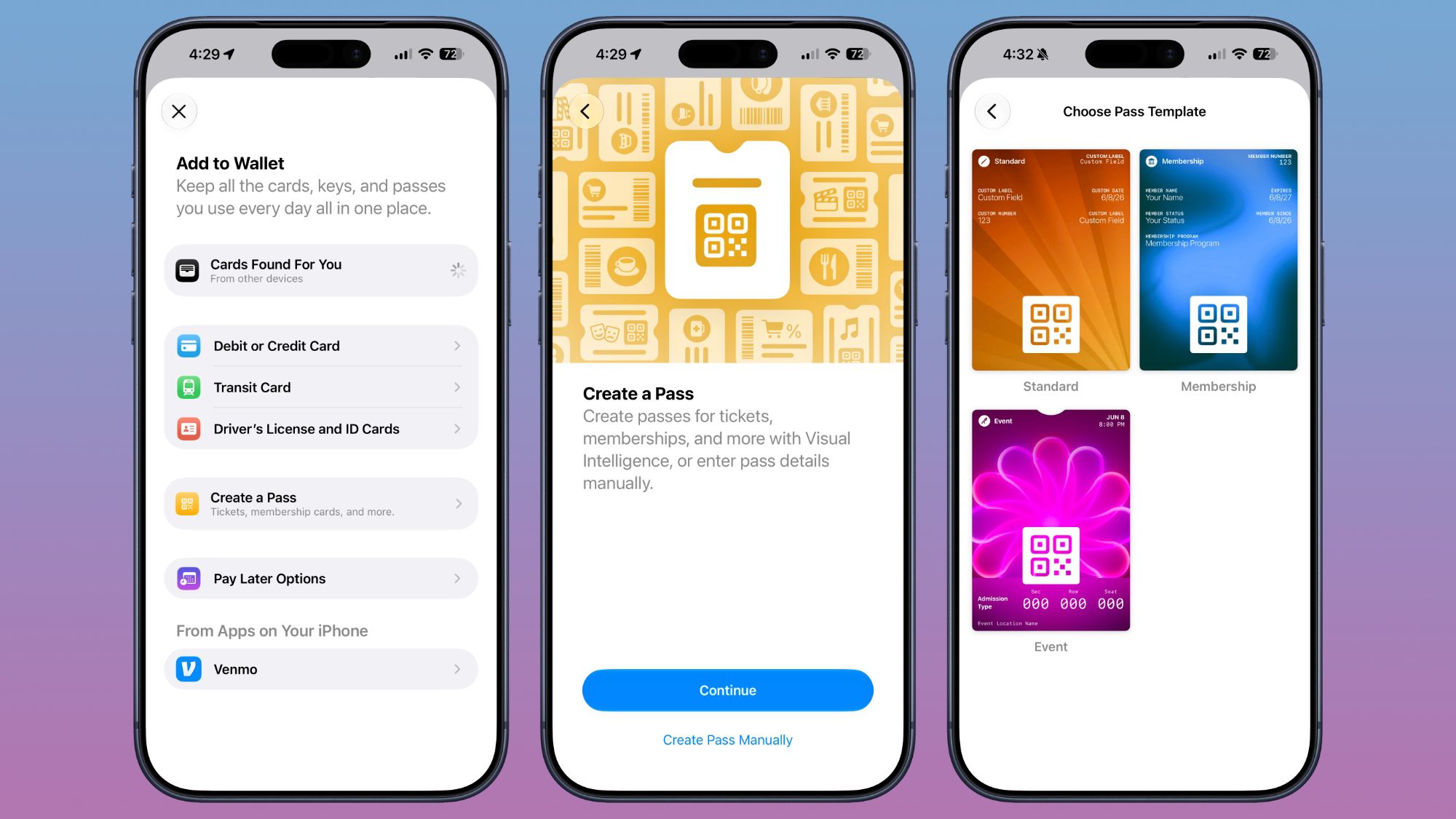 إنشاء البطاقات في Apple Wallet
