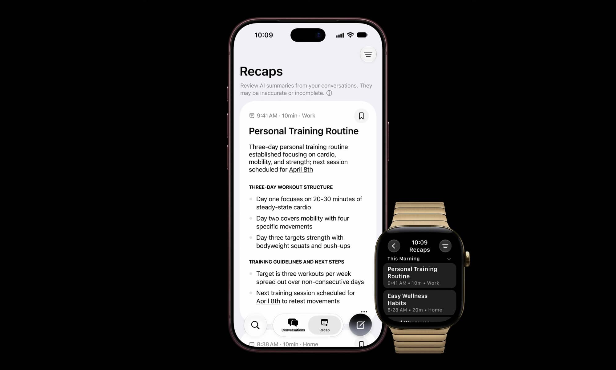 ميزة Siri Recap لتلخيص اليوم