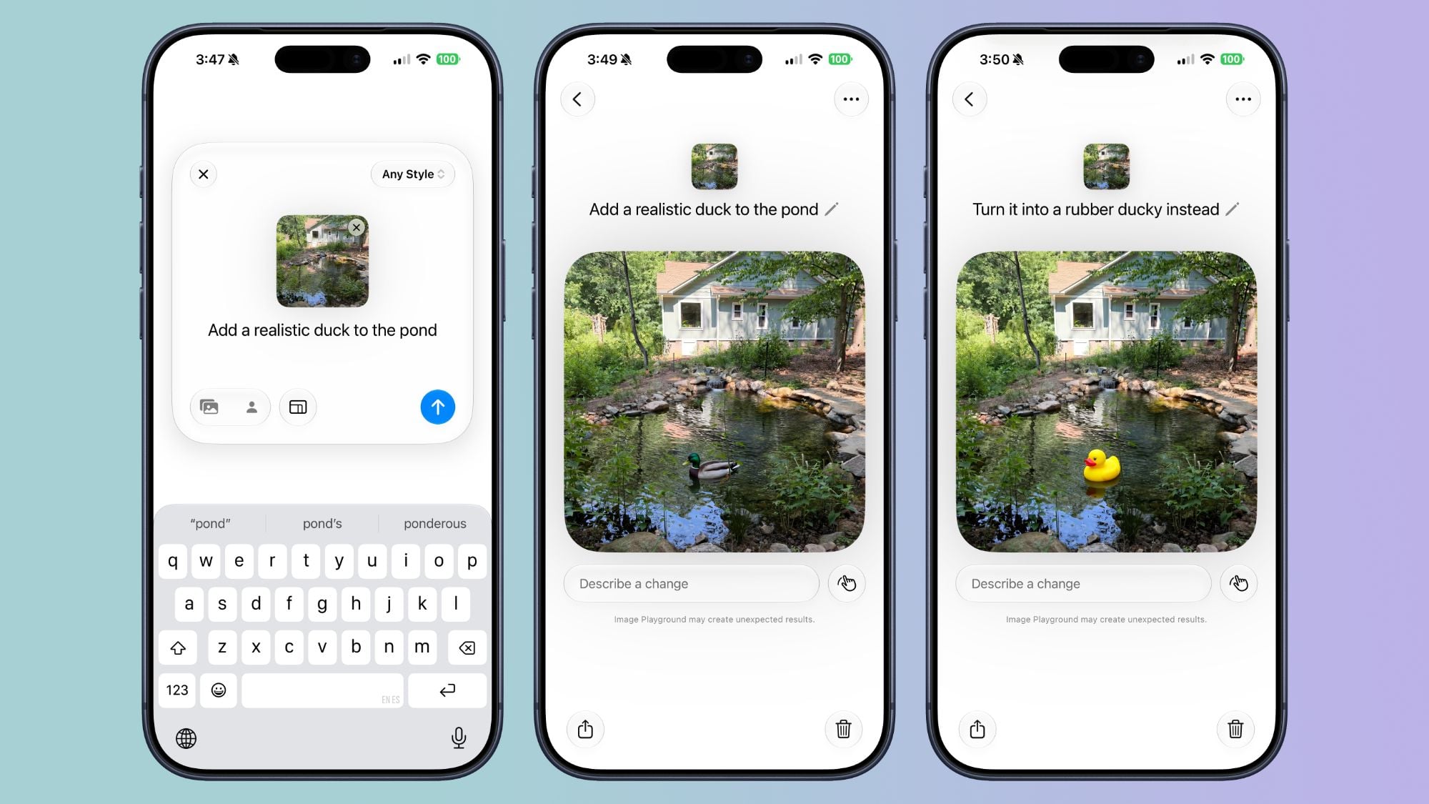 Image Playground app and realistic editing