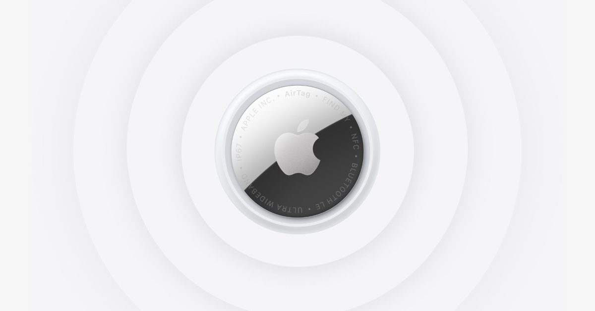 From the Phonegram website: An Apple AirTag in the middle of an image appearing on a background of concentric white circles, as reported in the "Sidelines" weekly news newsletter.