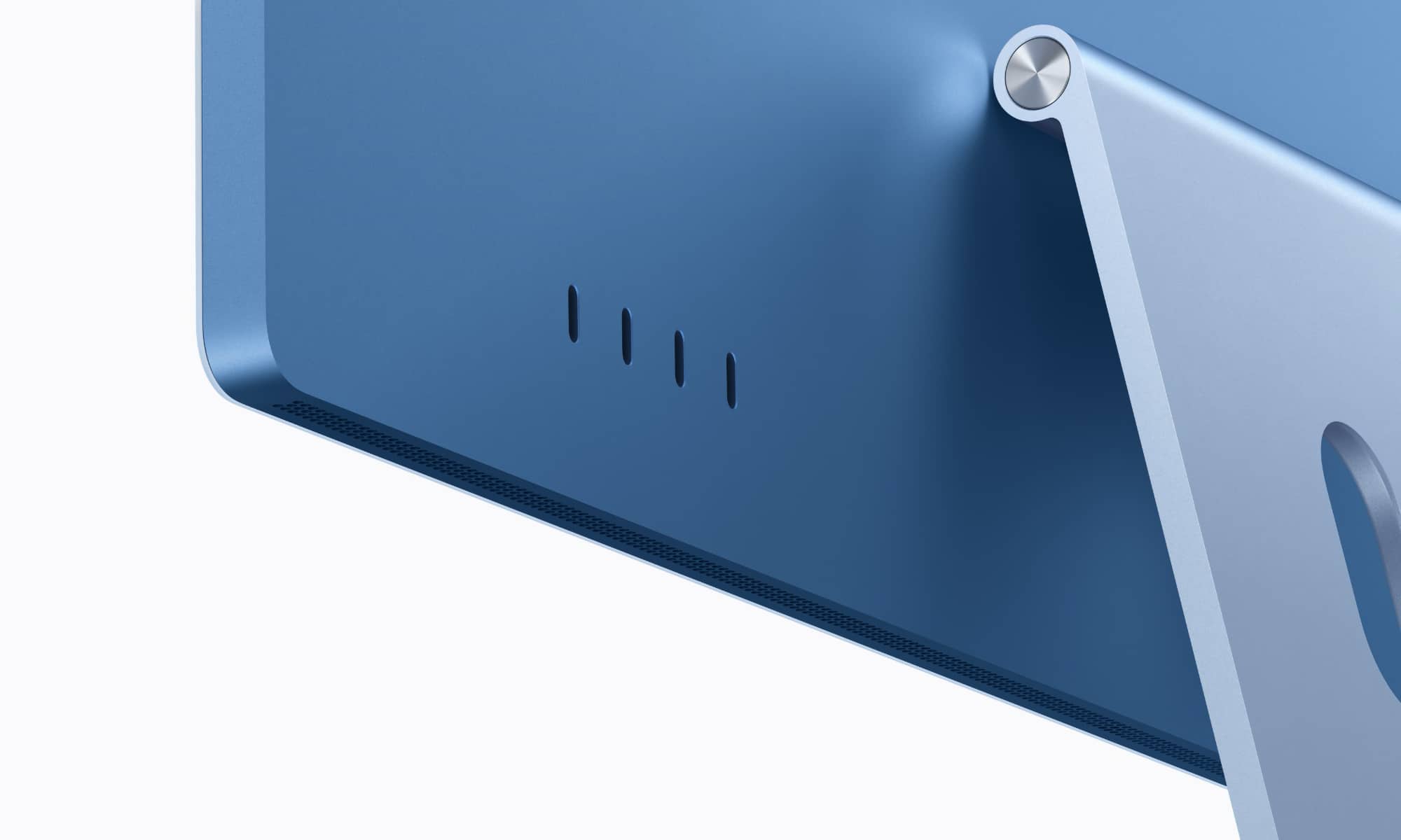 The rear ports of the 24-inch iMac