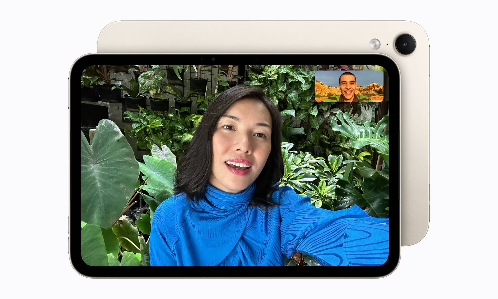 FaceTime call via the landscape camera of the iPad mini