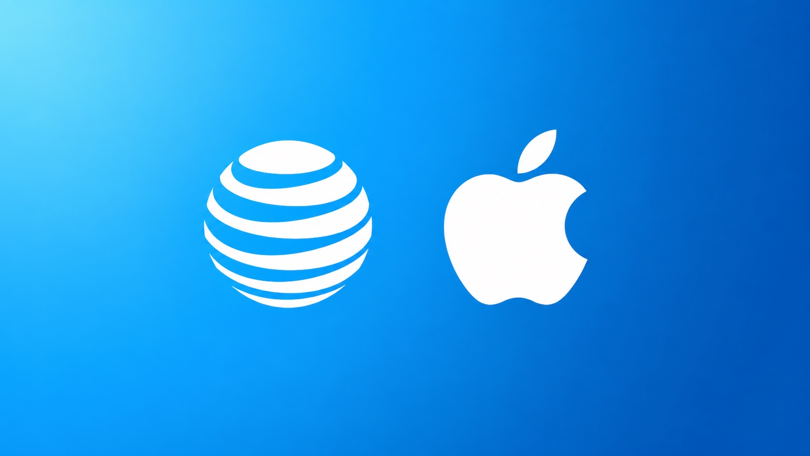 من موقع فون إسلام: شعار AT&T على شكل كرة أرضية وشعار Apple جنبًا إلى جنب على خلفية زرقاء، كما ظهر في «ملخص الأسبوع» الخاص بنا.
