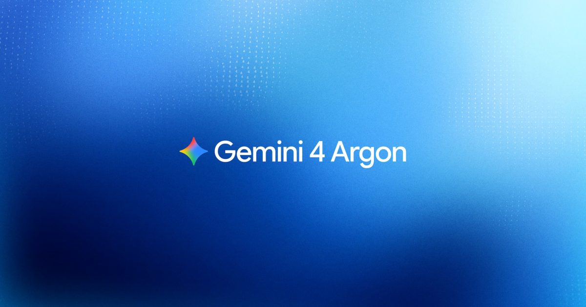 From the Phonegram website: The phrase "Gemini 4 Argon" next to a multi-colored four-pointed star icon on a gradient blue background, which appeared in our October news.