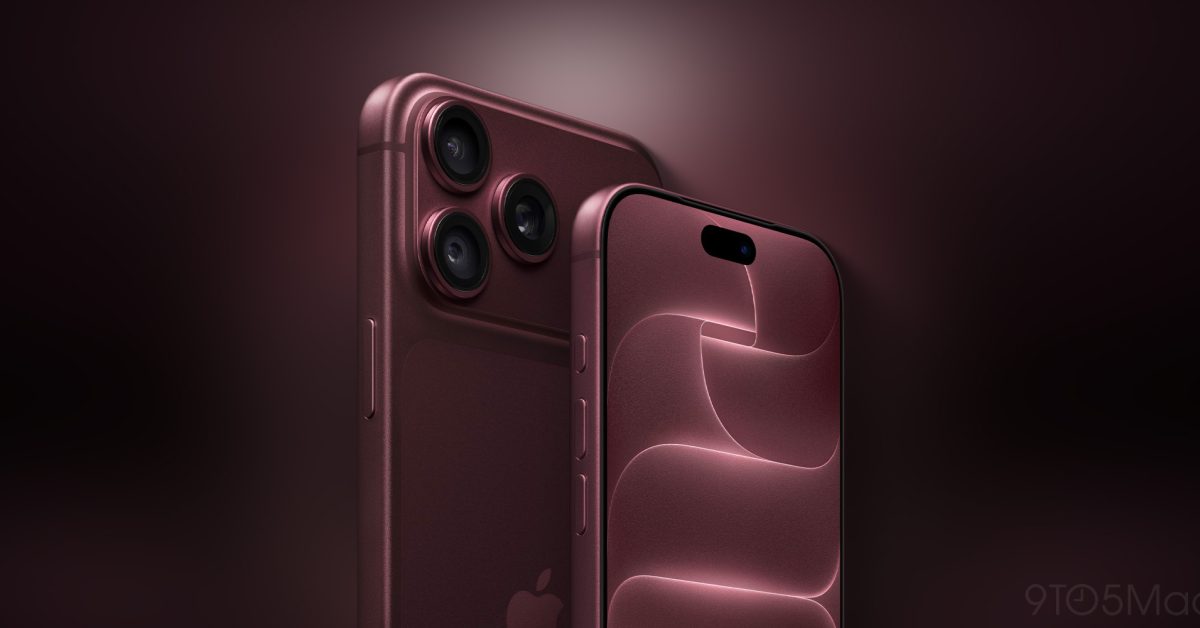 From the Phonegram website: A photo of two dark red smartphones from the front and back, with the rear camera module visible on the back of the phone, taken specifically for this news summary.