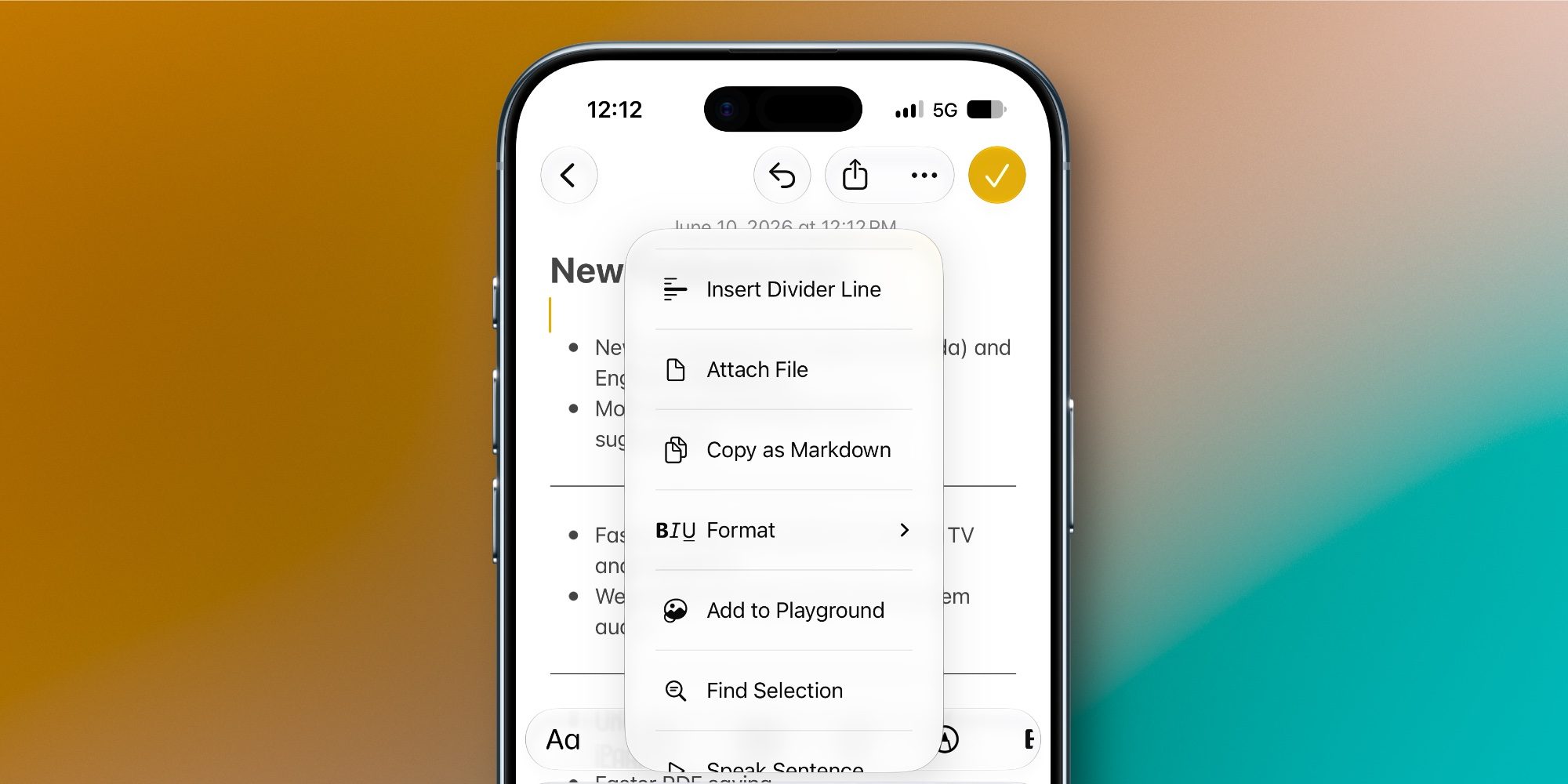 إضافة خط فاصل لتنظيم الملاحظات في iOS 27